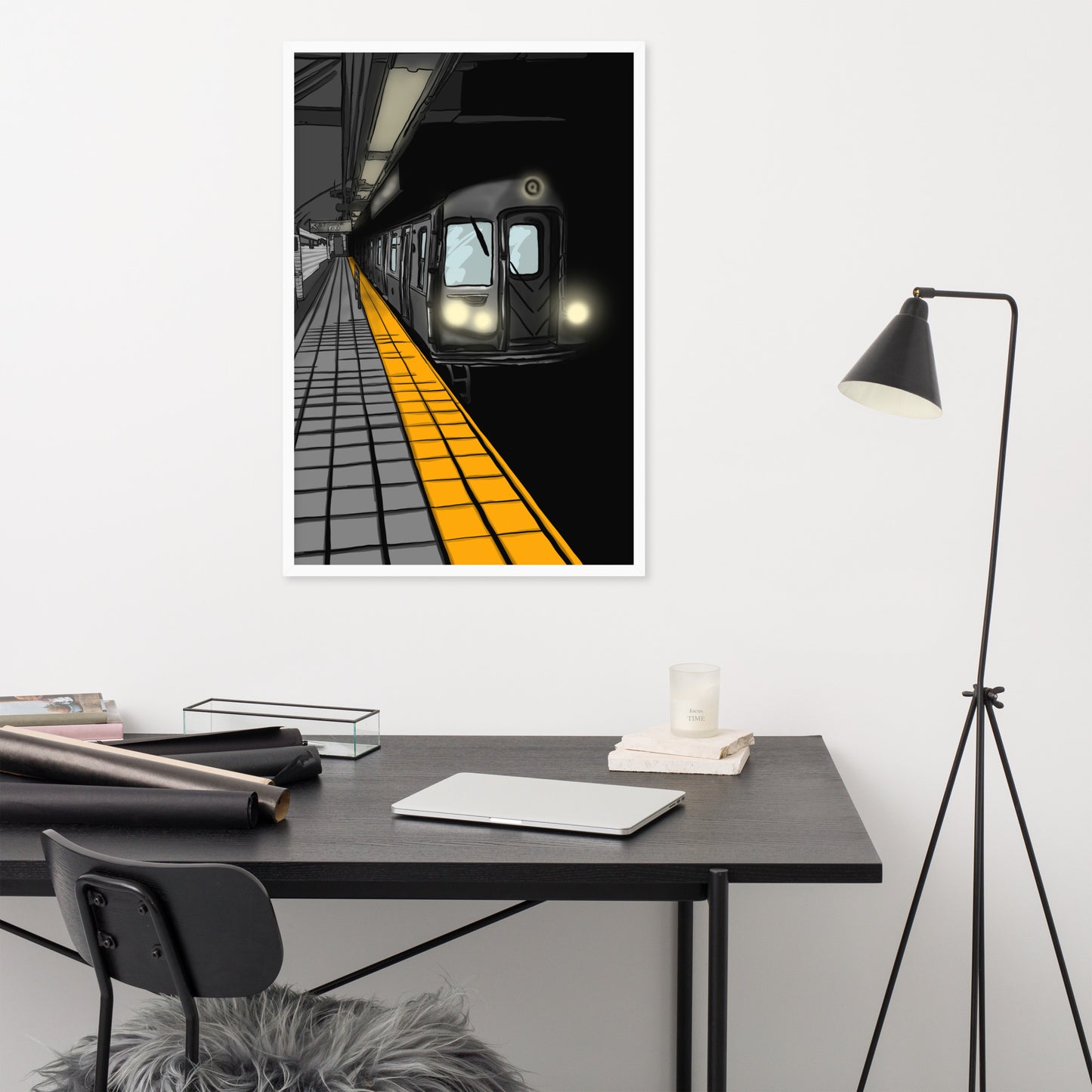 NYC Subway Q Train Framed poster