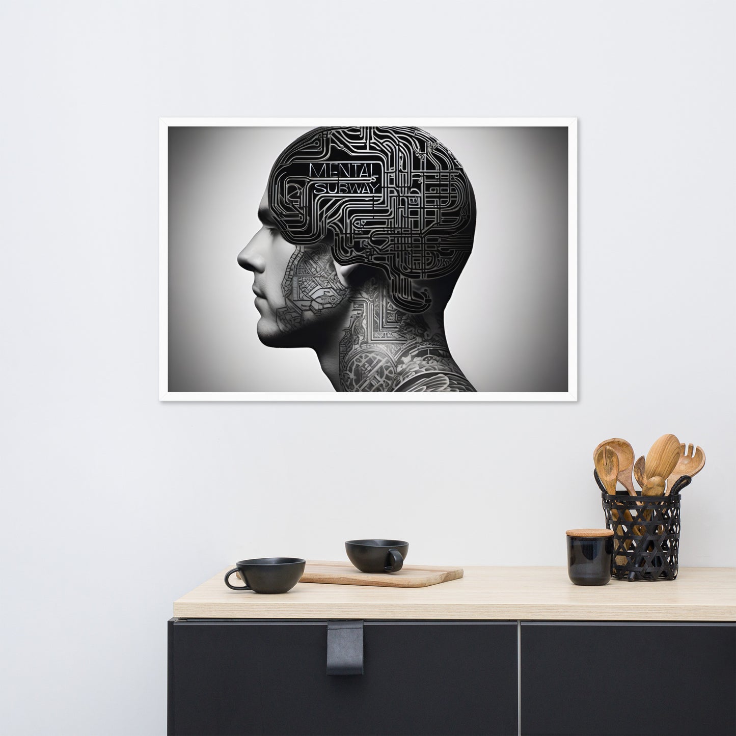 Neural Routes Framed poster