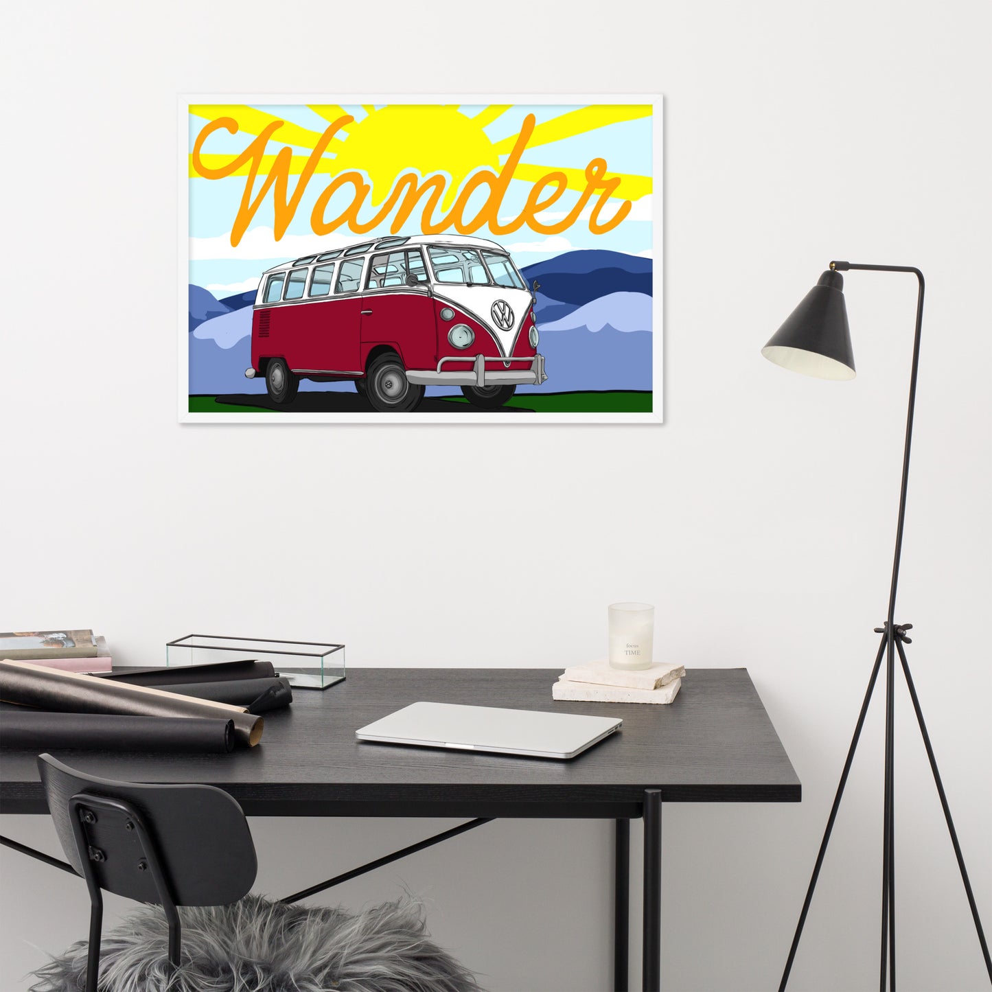 Wander In Red Framed poster