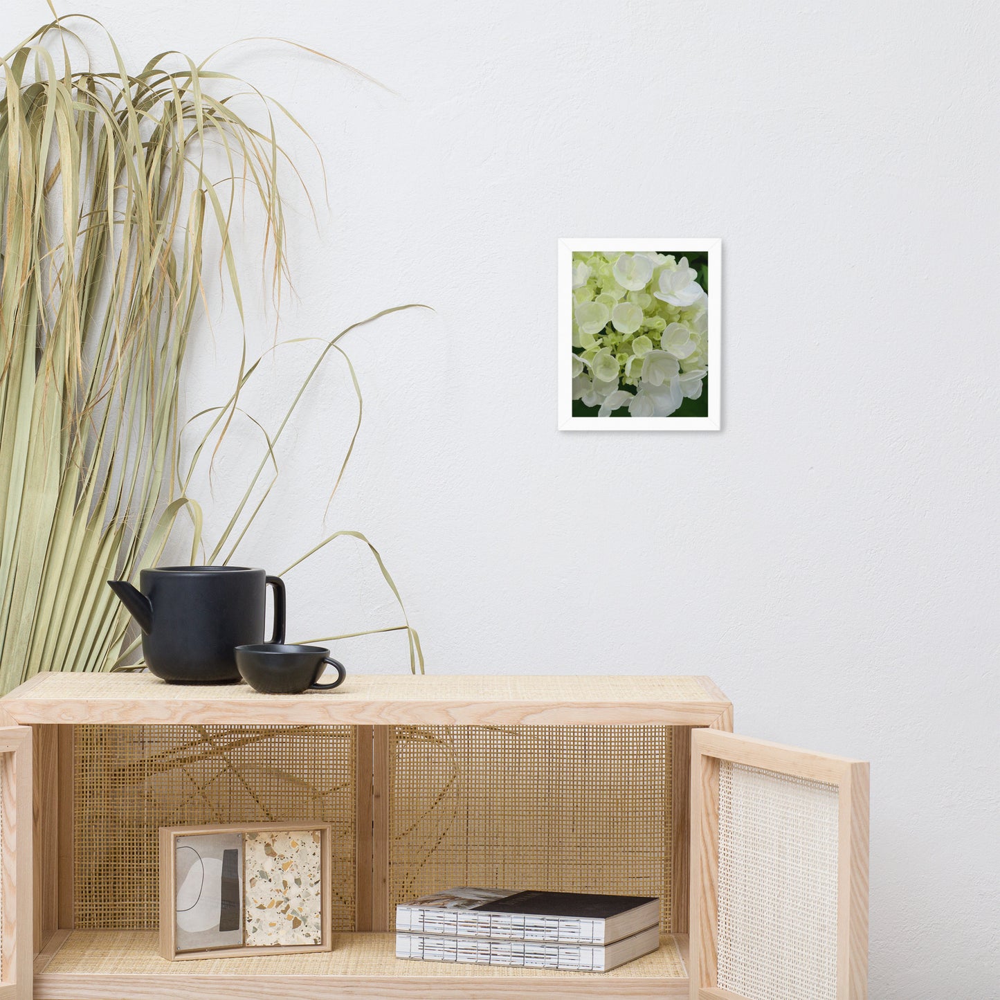 Jose’s White Hydrangea Framed poster