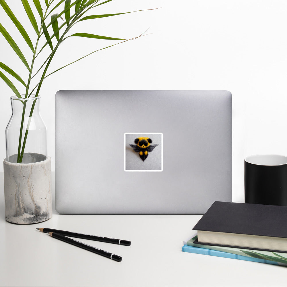 Fuzzy Bee-Panda Bubble-free stickers