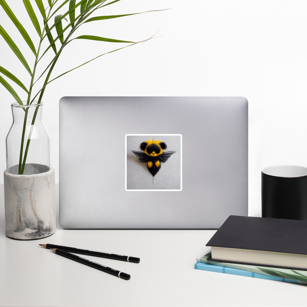 Fuzzy Bee-Panda Bubble-free stickers