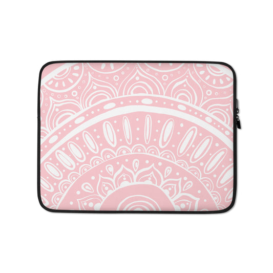 Yin Yang Mandala on Pink Laptop Sleeve