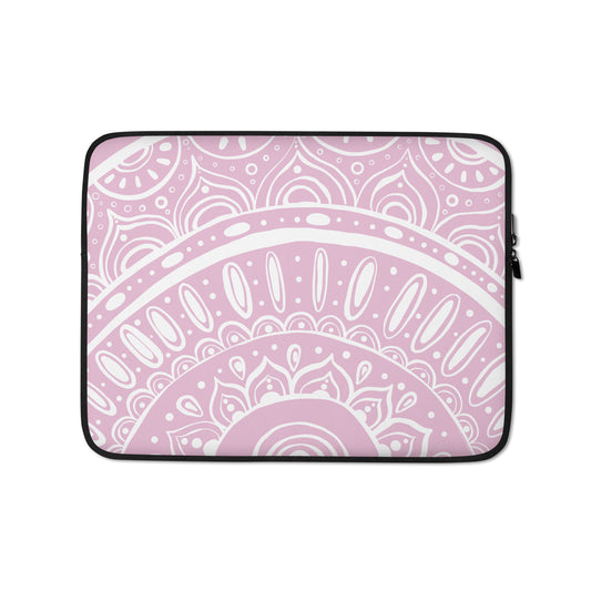 Yin Yang Mandala on Dusty Pink Laptop Sleeve