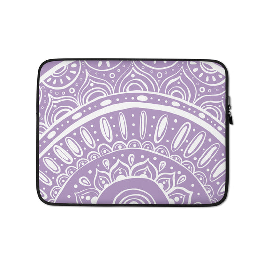 Yin Yang Mandala on Lilac Laptop Sleeve