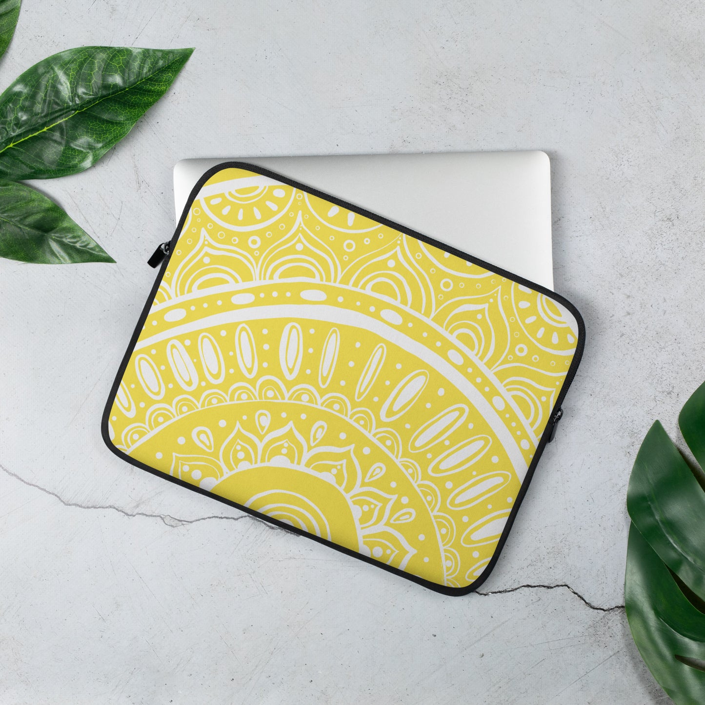 Yin Yang Mandala on Lemon Laptop Sleeve