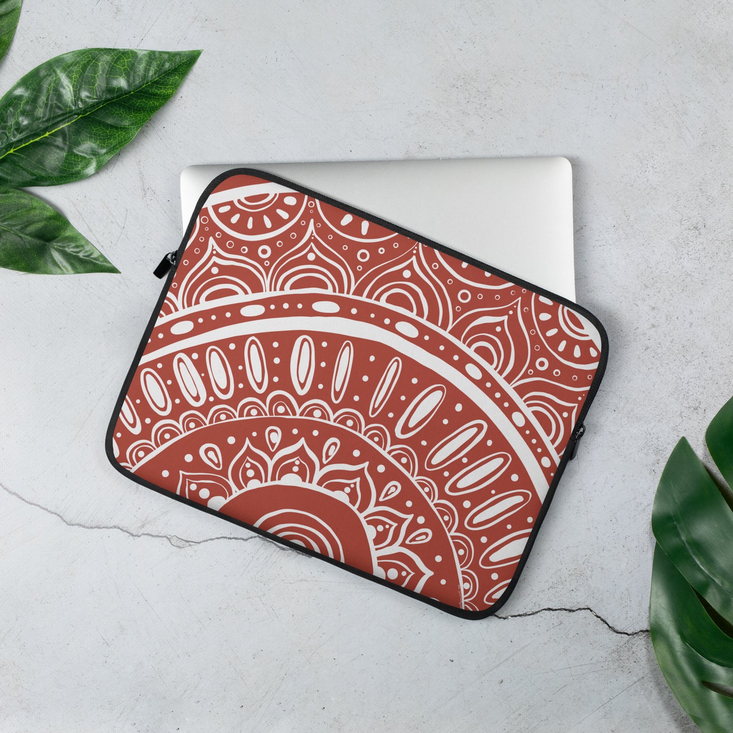 Yin Yang in Dark Orange and White Laptop Sleeve