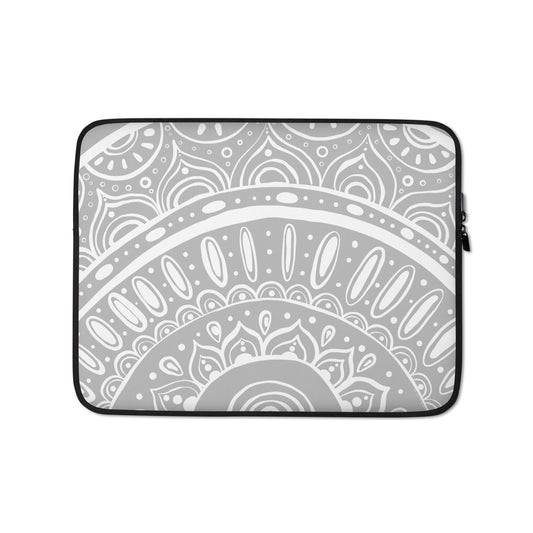 Yin Yang Mandala on Light Grey Laptop Sleeve