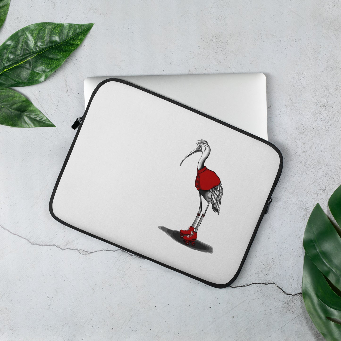 Stork with Roller Skates Laptop Sleeve