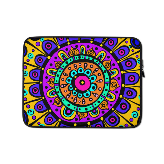 Mandala with Yellow Laptop Sleeve