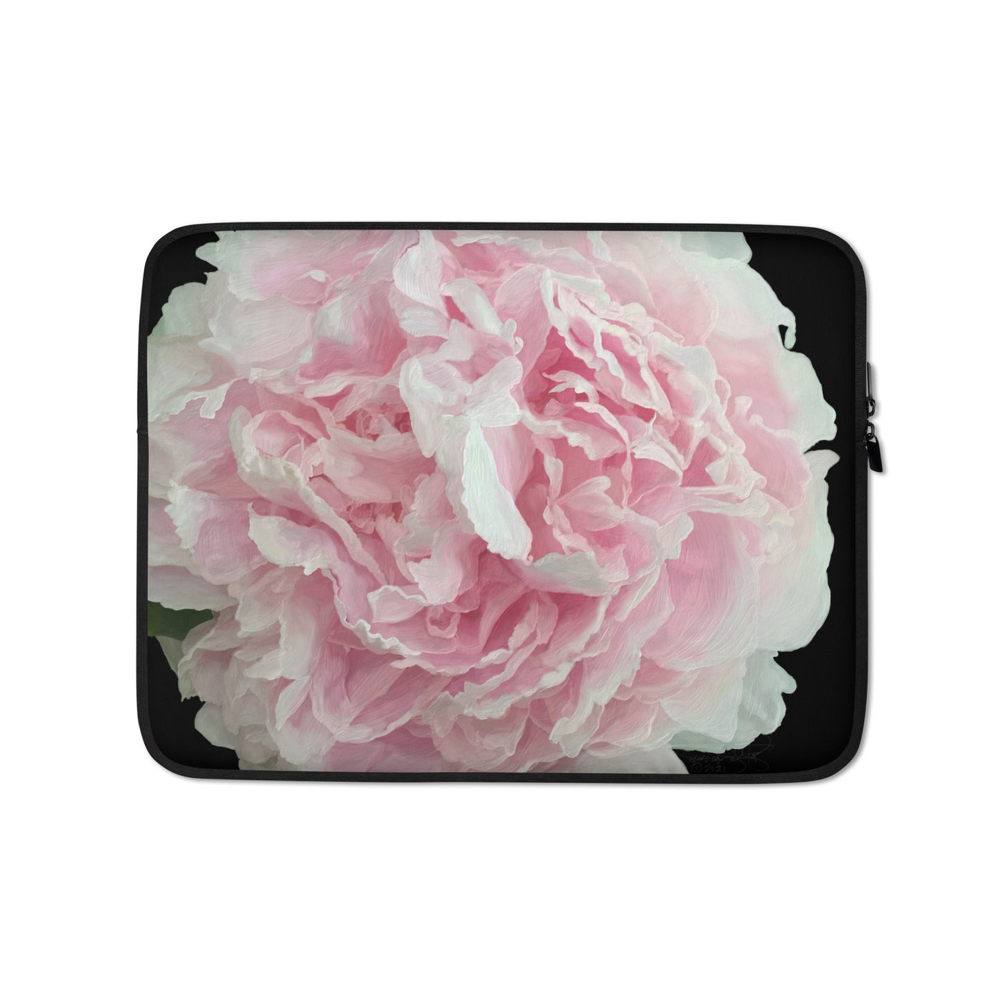 Cloey’s Peony on Black Laptop Sleeve