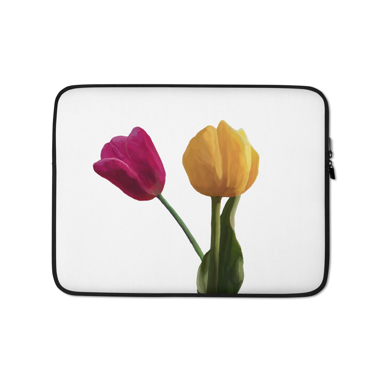 Jemita’s Tulips on White Laptop Sleeve