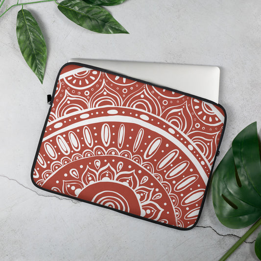 Yin Yang in Dark Orange and White Laptop Sleeve