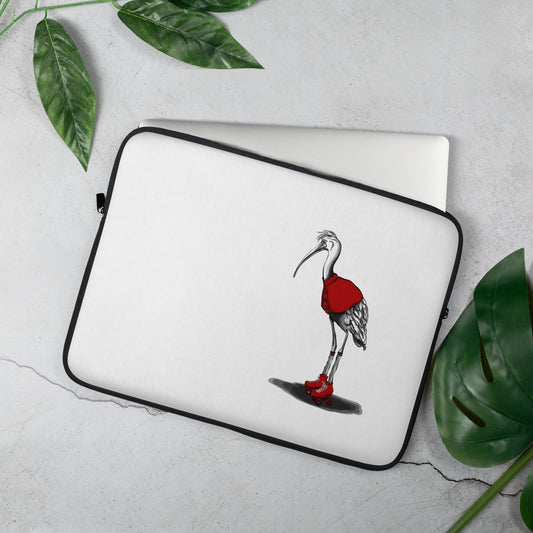 Stork with Roller Skates Laptop Sleeve