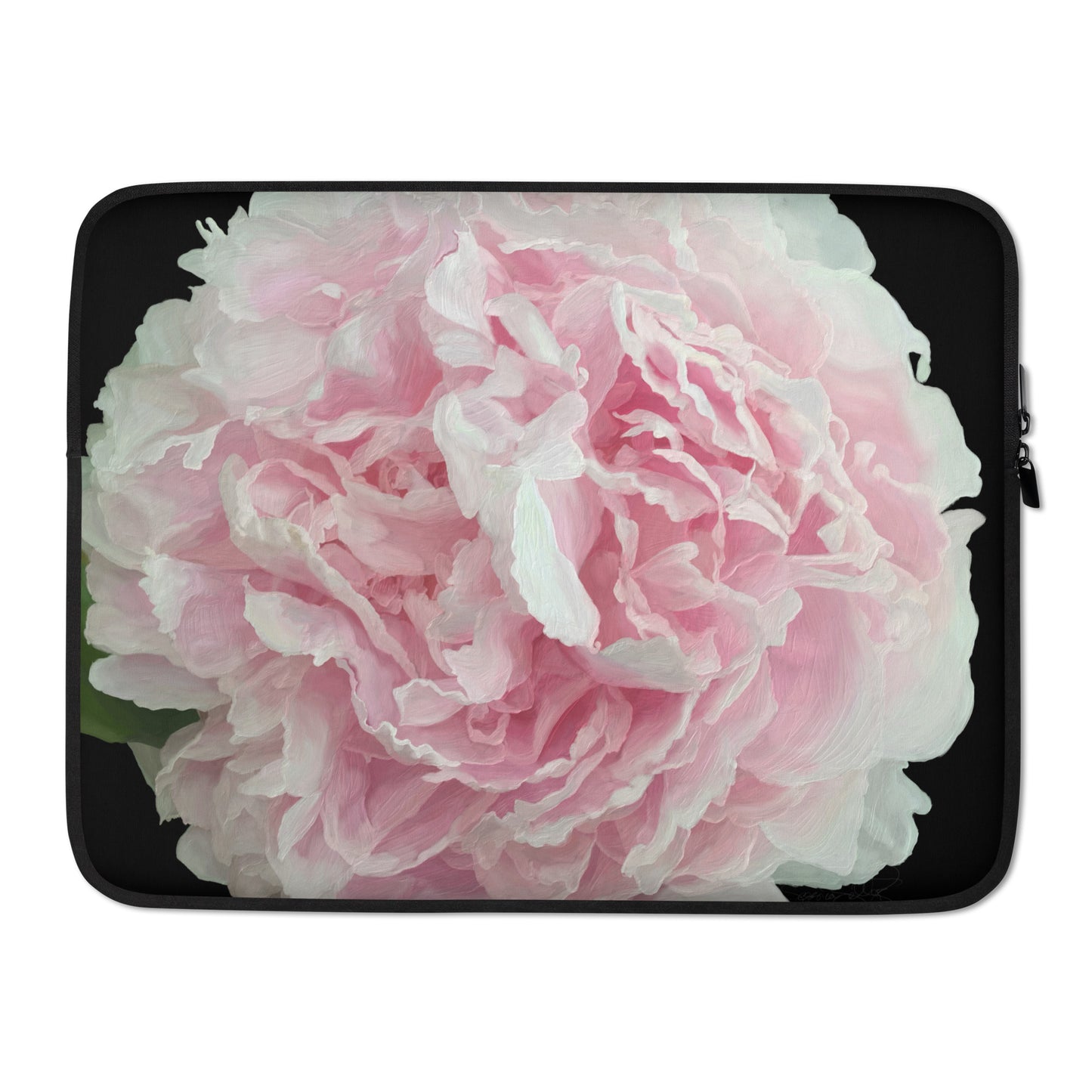 Cloey’s Peony on Black Laptop Sleeve