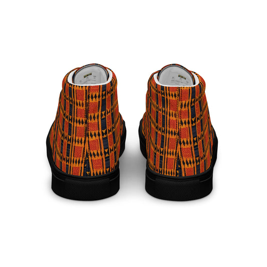 Maasai Stripe Mirage Men’s high top canvas shoes