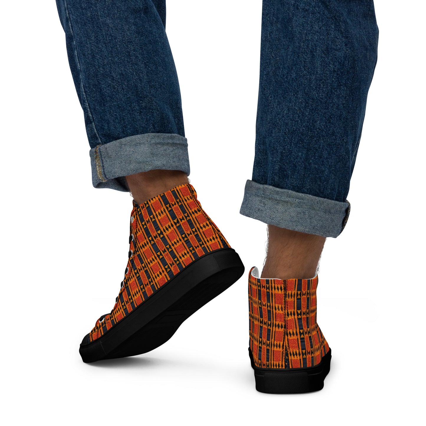 Maasai Stripe Mirage Men’s high top canvas shoes