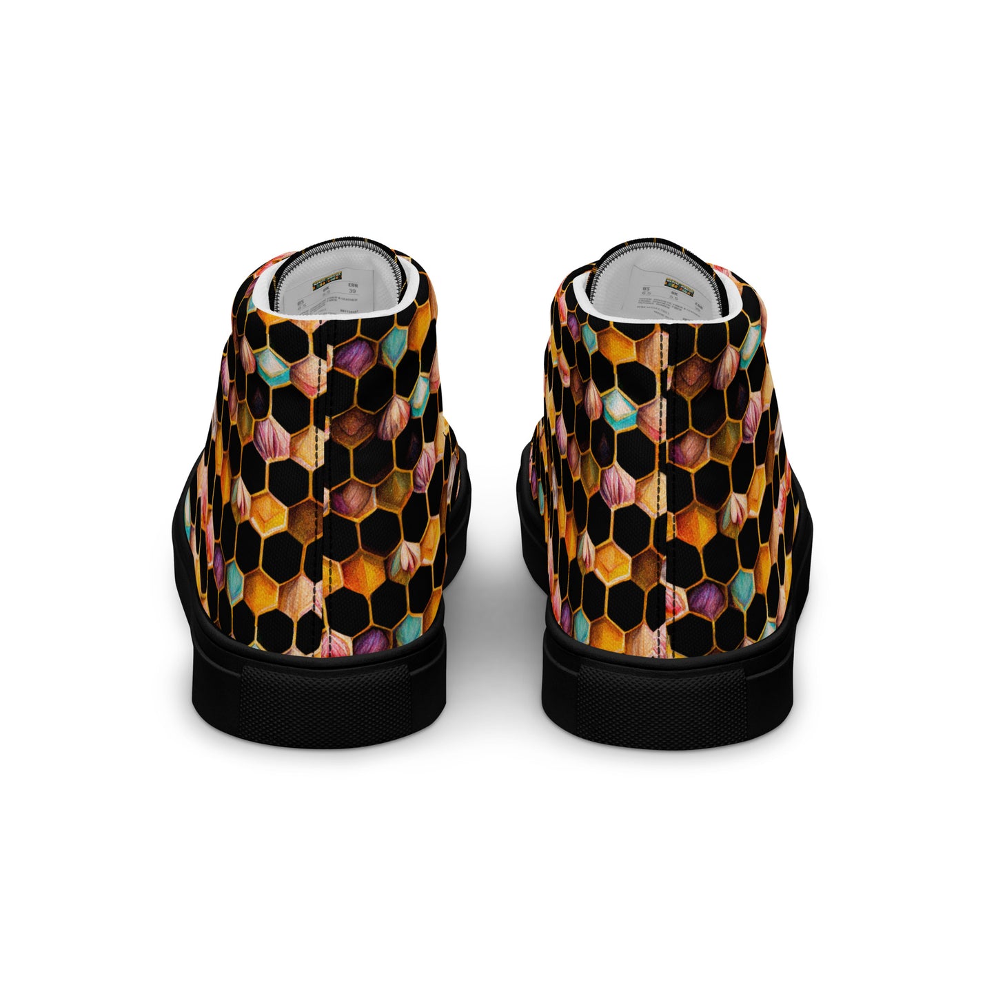 Beehive Lattice Love Men’s high top canvas shoes