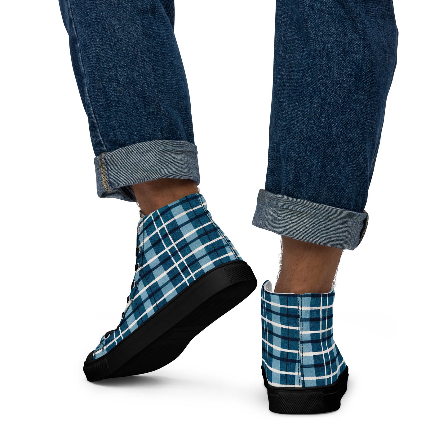 Scotsman’s Skyward Plaid Men’s high top canvas shoes