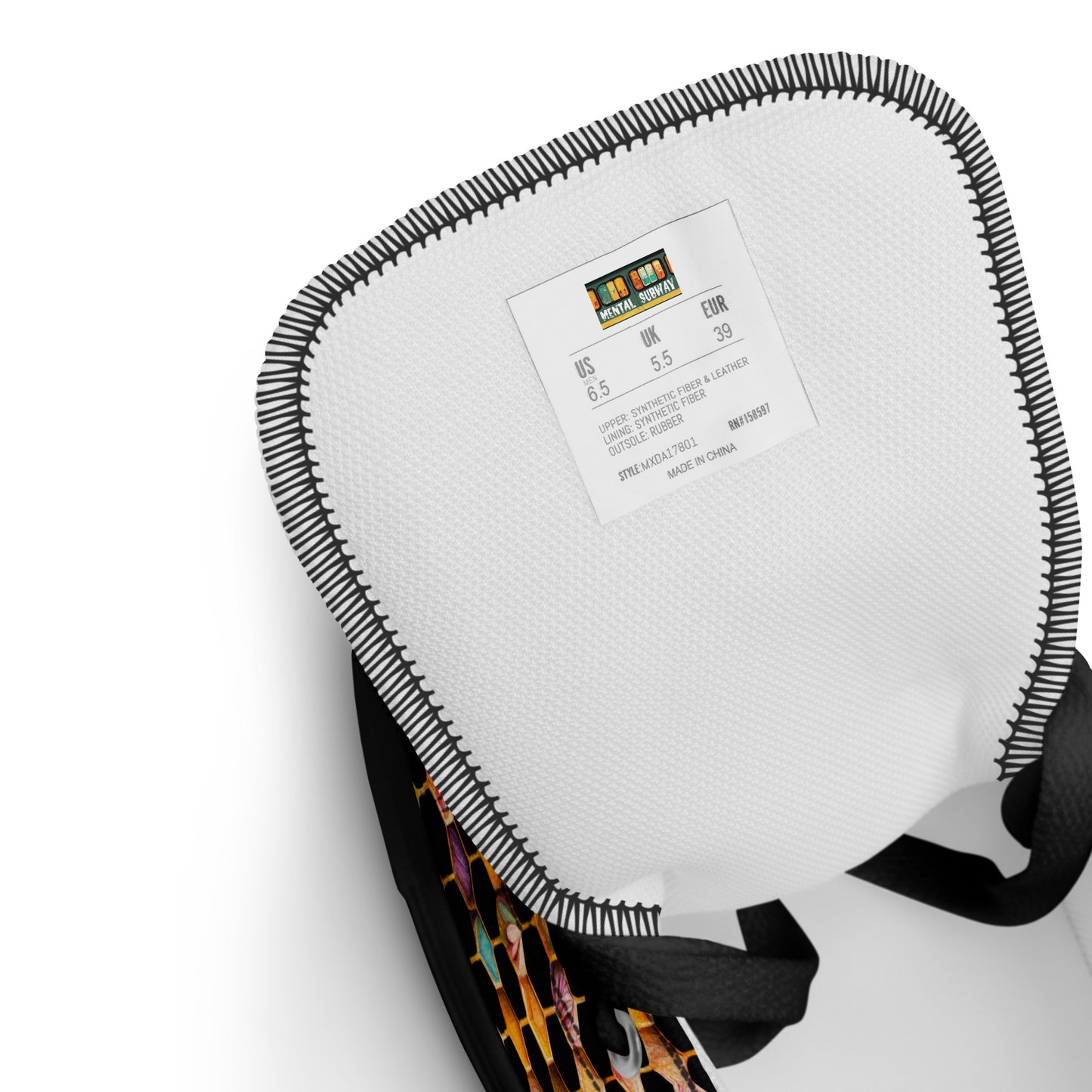 Beehive Lattice Love Men’s high top canvas shoes