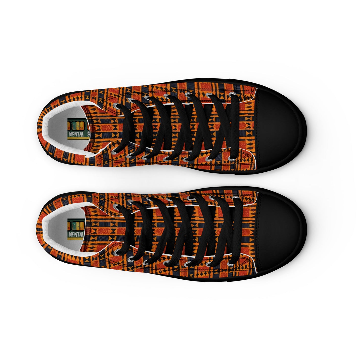 Maasai Stripe Mirage Men’s high top canvas shoes