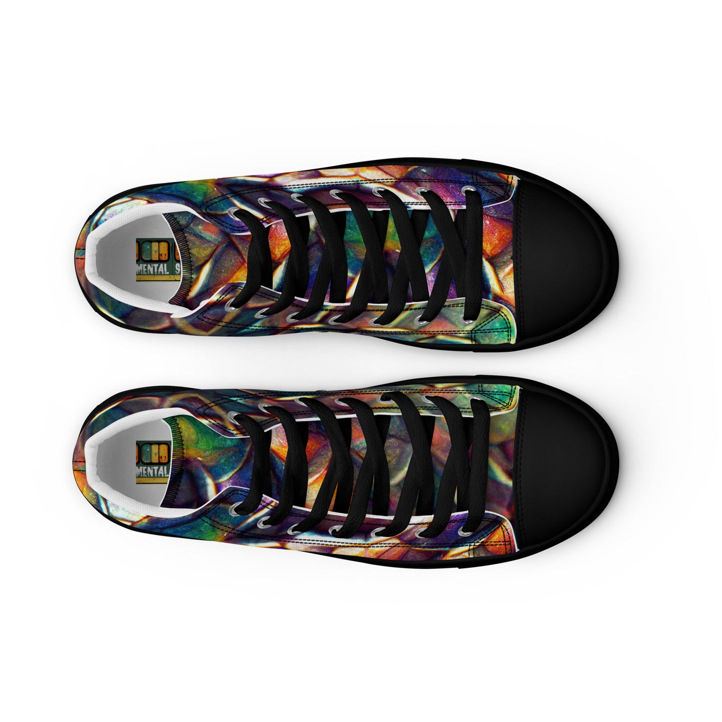 Margonithia, the Glittering Rainbow Sovereign Men’s high top canvas shoes