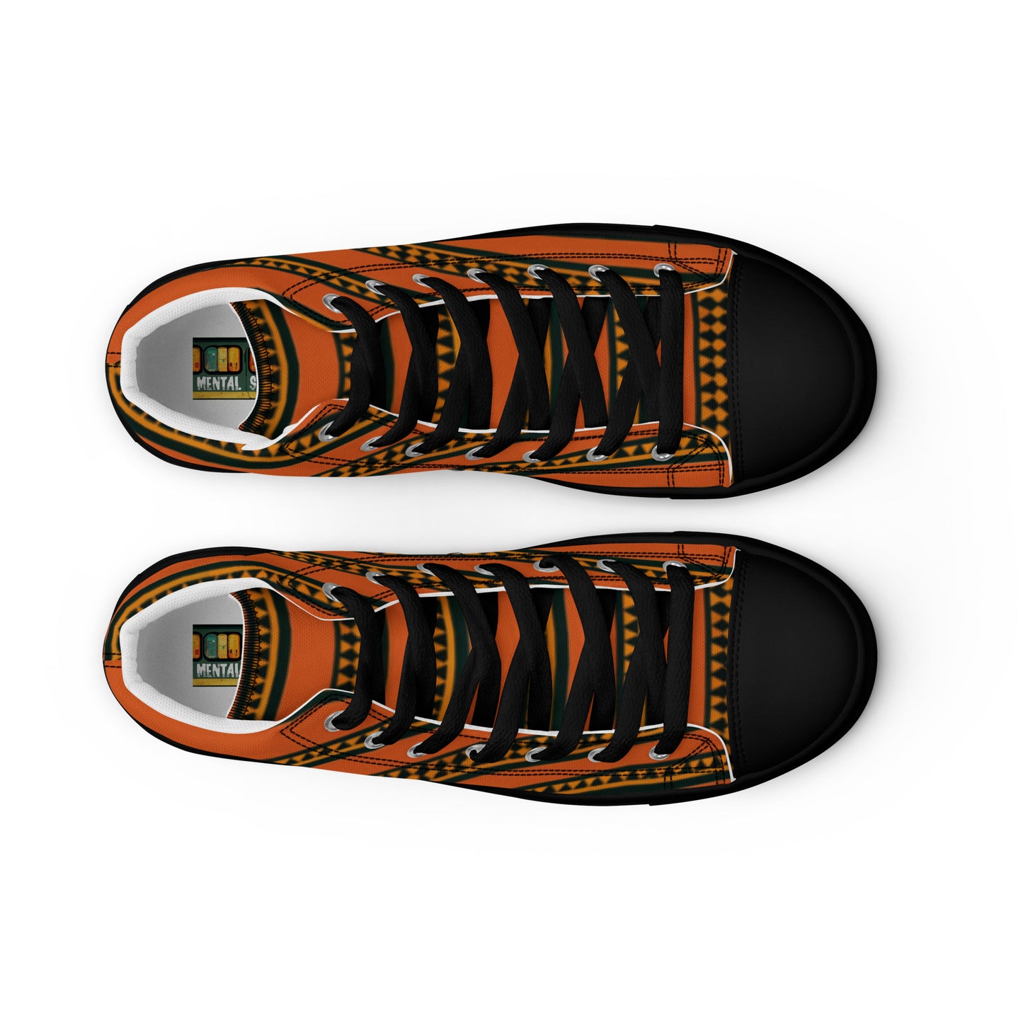 Timbuktu Tangerine Tapestry Men’s high top canvas shoes