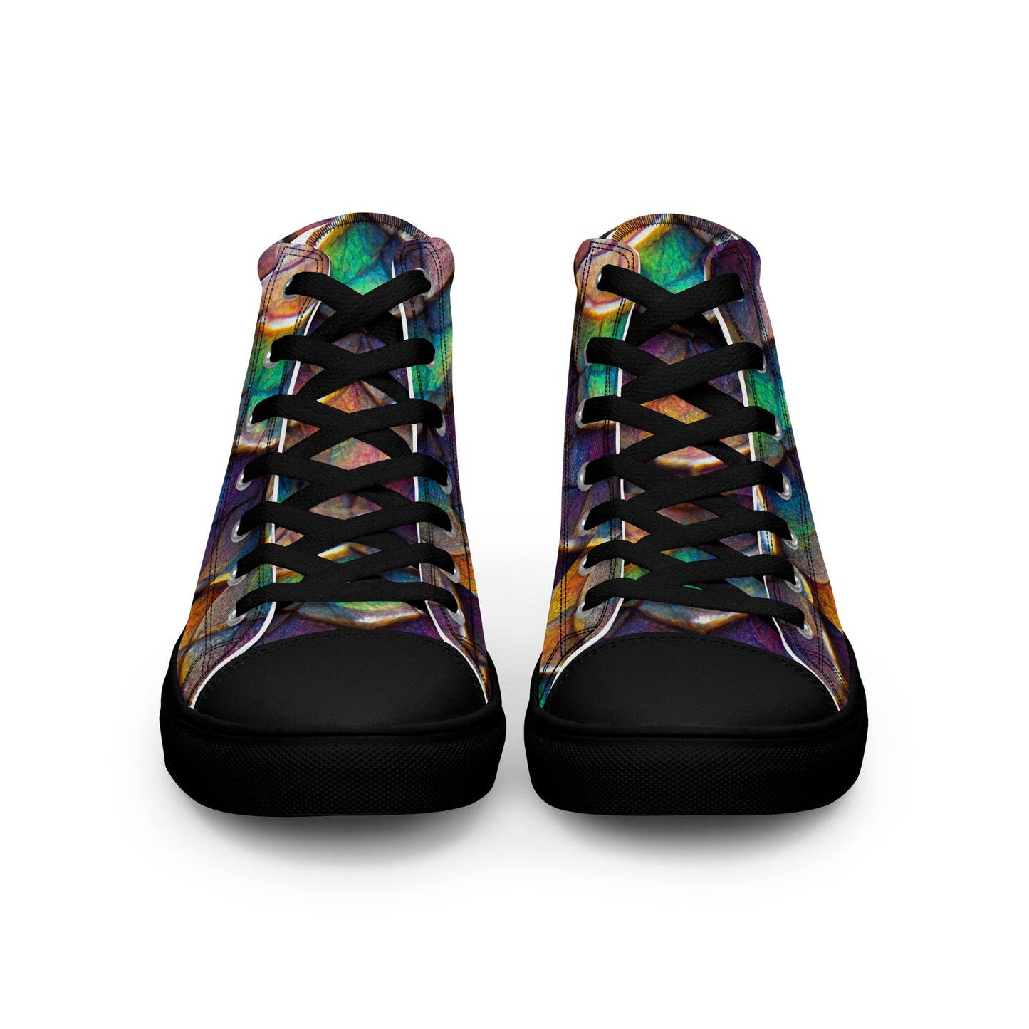 Joannesong, the Prismatic Wilderness Muse Men’s high top canvas shoes