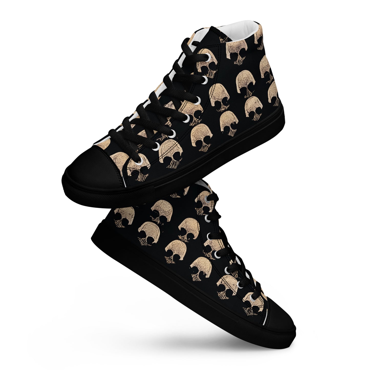 Skulls Grid Men’s high top canvas shoes