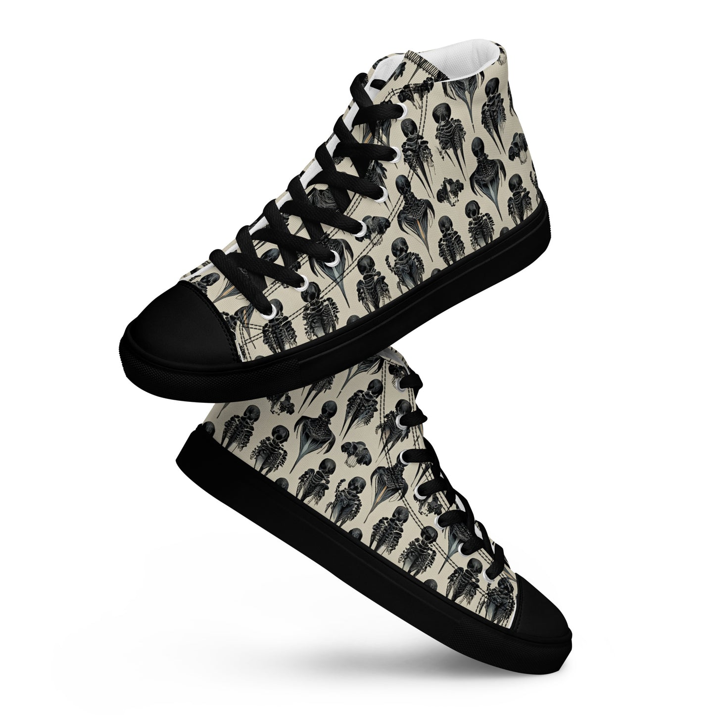 Bone Dance Men’s high top canvas shoes