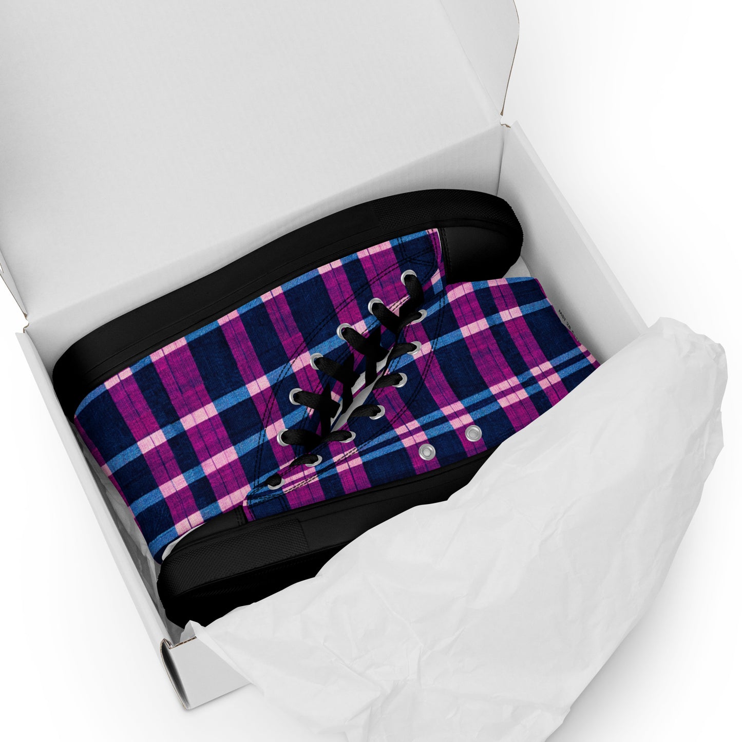 Royal Highlander Plaid Men’s high top canvas shoes