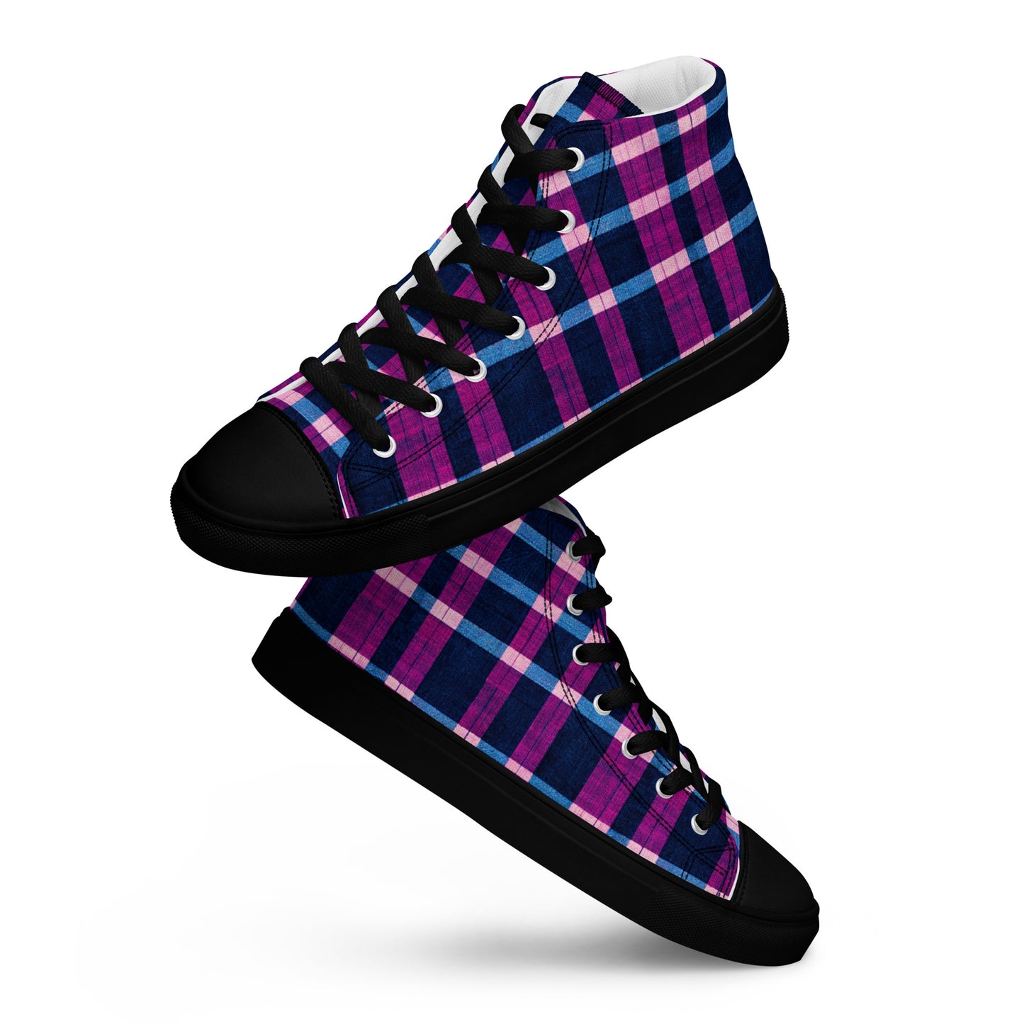 Royal Highlander Plaid Men’s high top canvas shoes