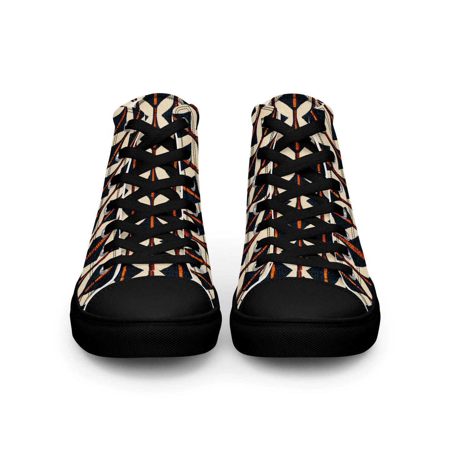 Tribal Tones in Harmony Men’s high top canvas shoes