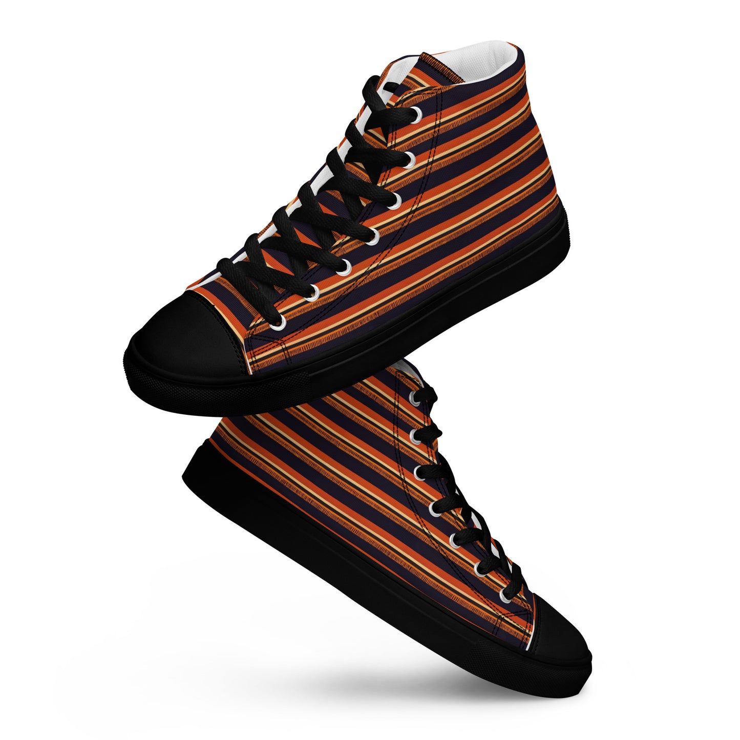 Savanna Sunset Stitches Men’s high top canvas shoes