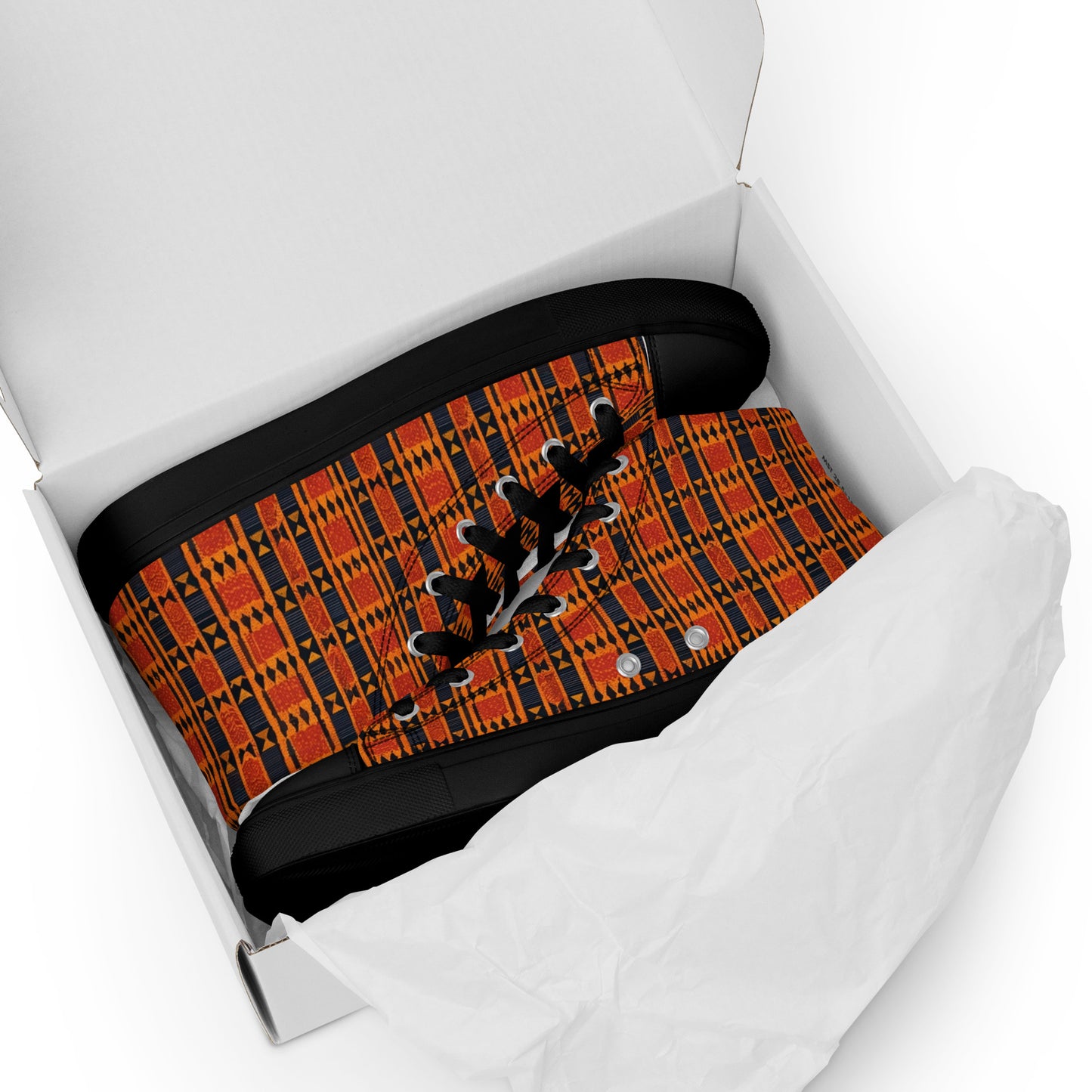 Maasai Stripe Mirage Men’s high top canvas shoes