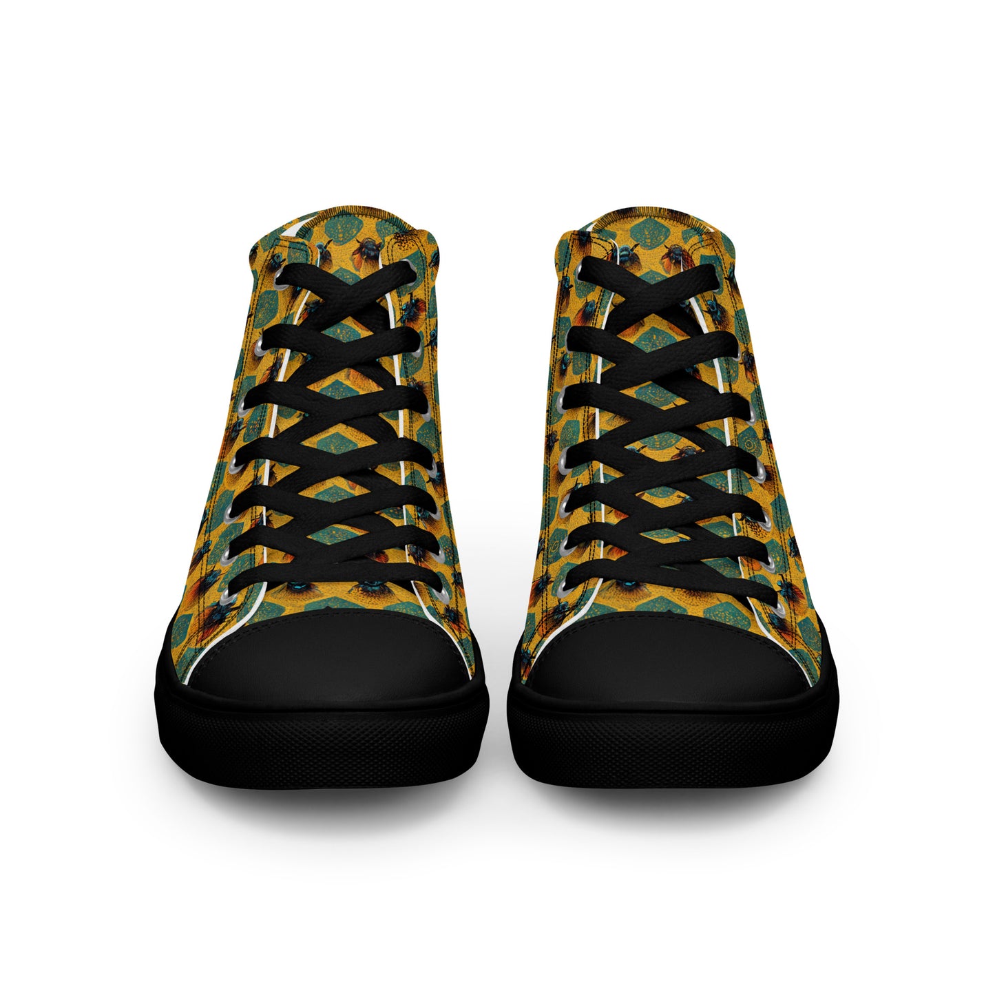 Honeycomb Whispers Men’s high top canvas shoes