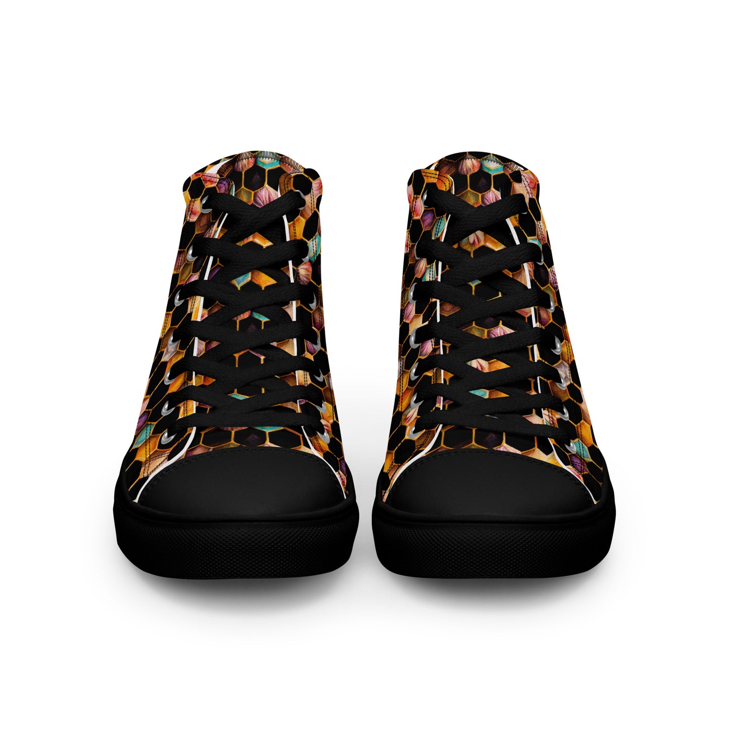 Beehive Lattice Love Men’s high top canvas shoes