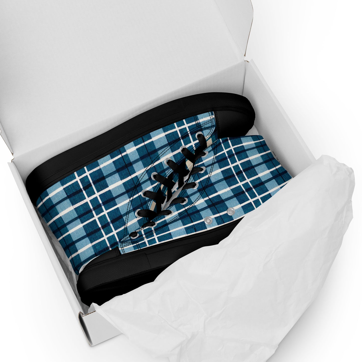 Scotsman’s Skyward Plaid Men’s high top canvas shoes