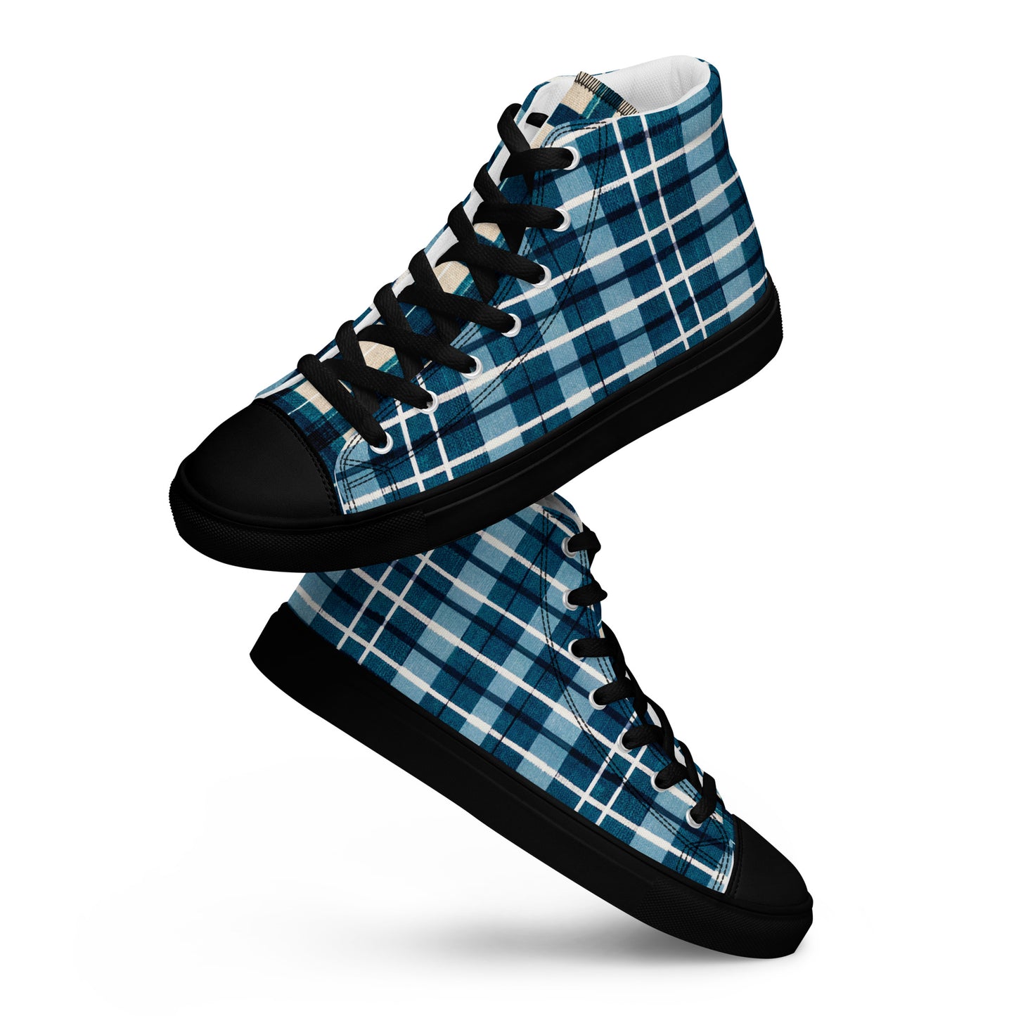 Scotsman’s Skyward Plaid Men’s high top canvas shoes