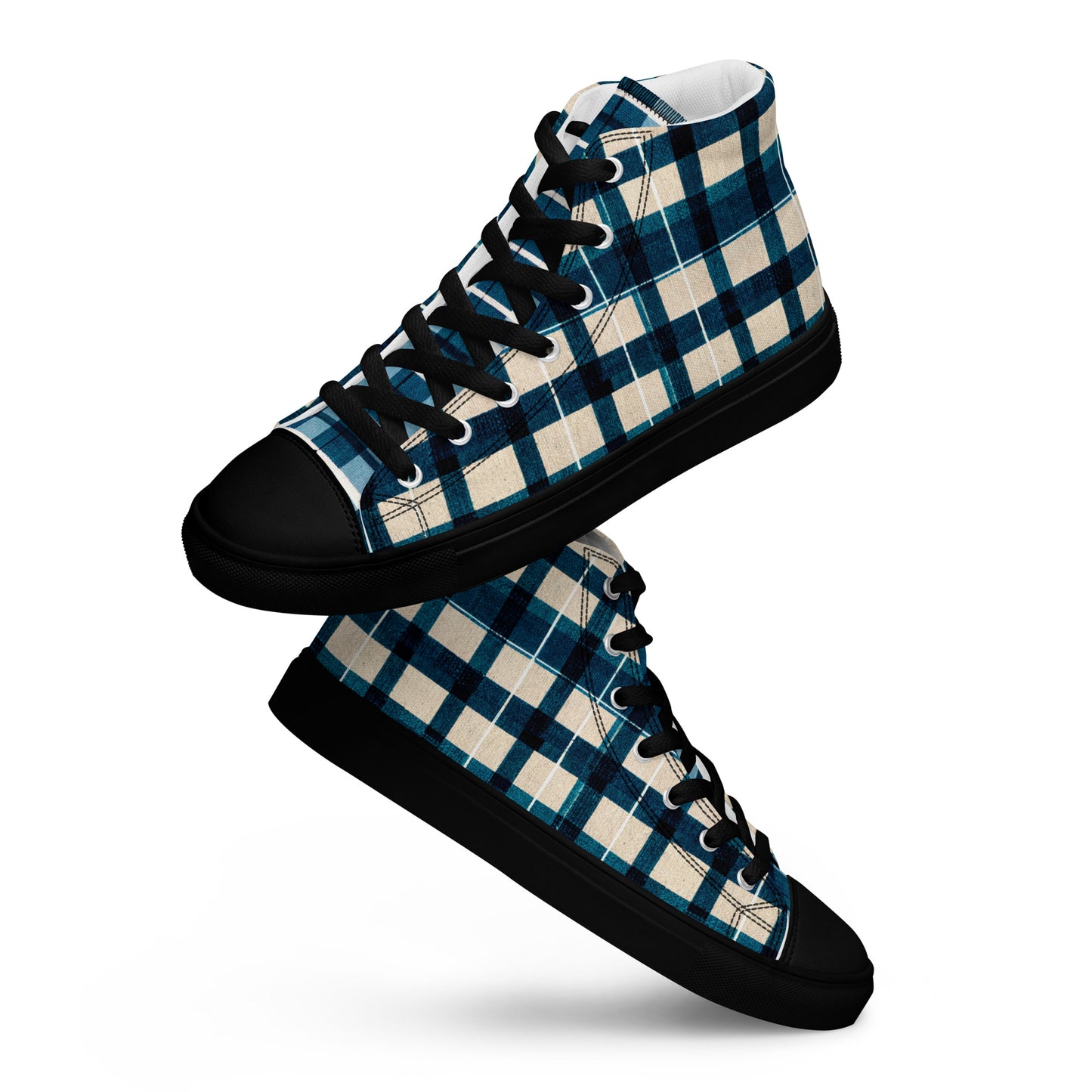 Frosty Glen Plaid Men’s high top canvas shoes