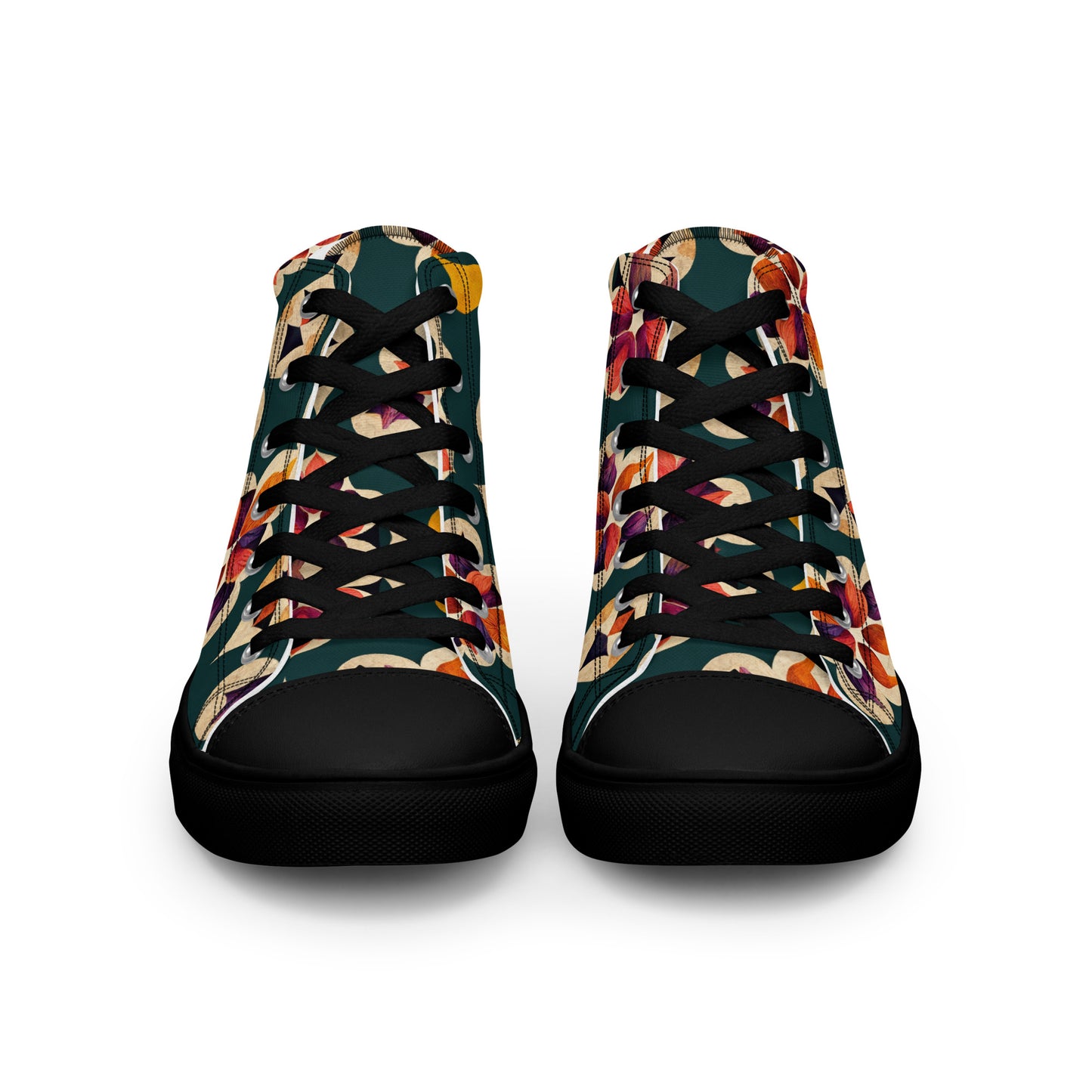 Ifrane’s Rainbow Blossoms Men’s high top canvas shoes