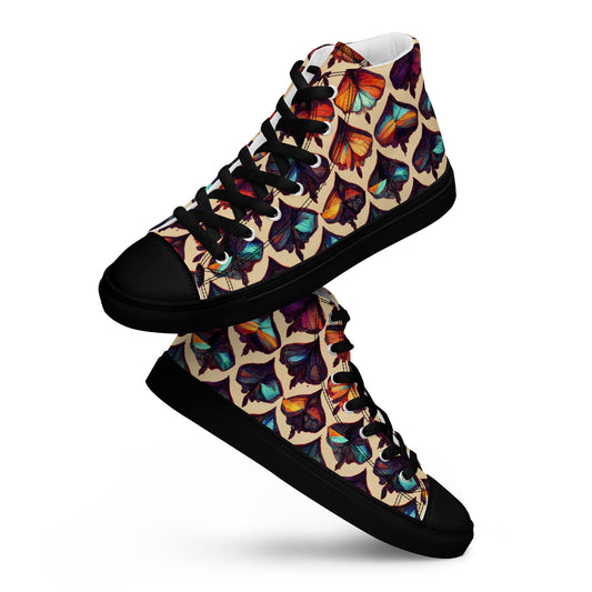 Butterfly Kaleidoscope Men’s high top canvas shoes