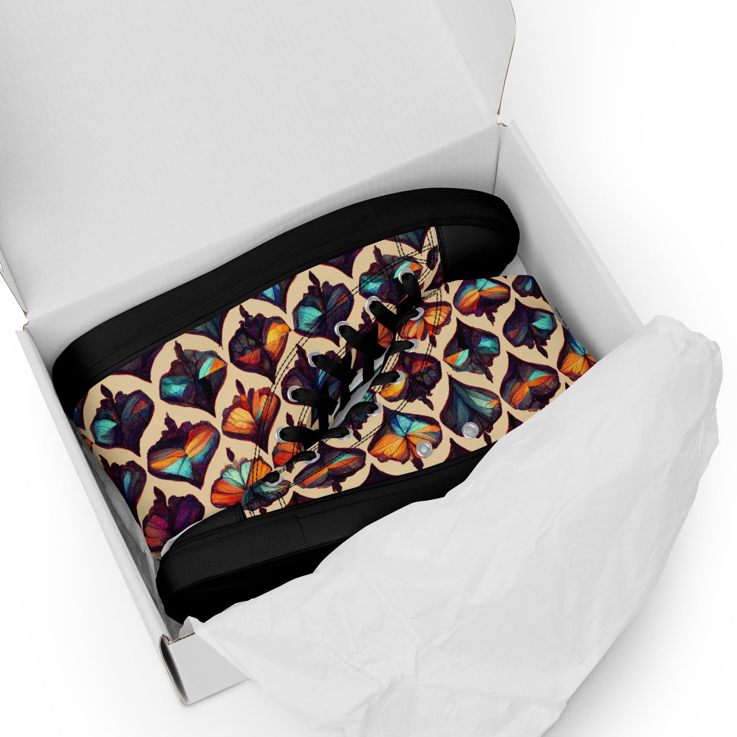 Butterfly Kaleidoscope Men’s high top canvas shoes