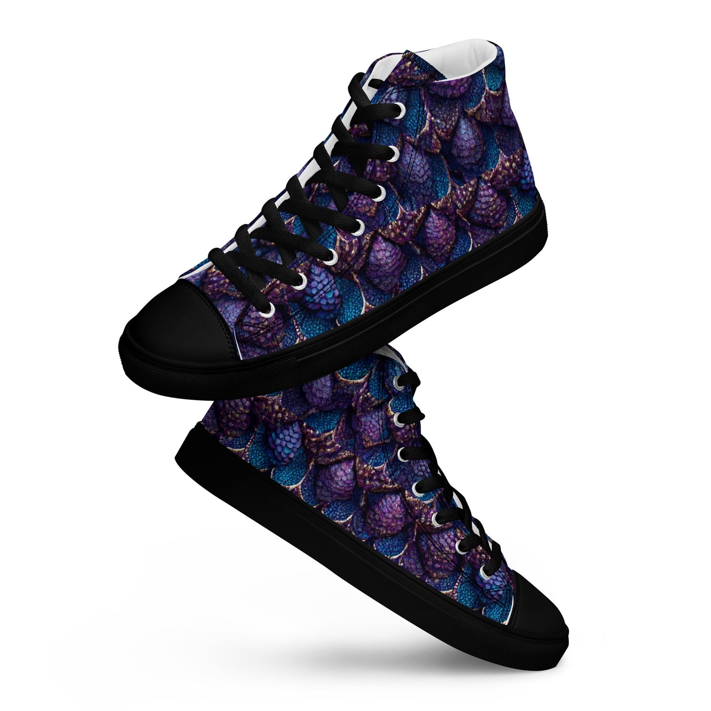 Luminosa, the Radiant Amethyst Drakon Men’s high top canvas shoes