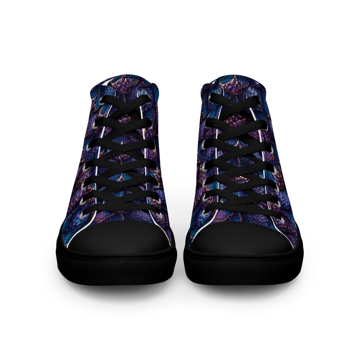 Luminosa, the Radiant Amethyst Drakon Men’s high top canvas shoes