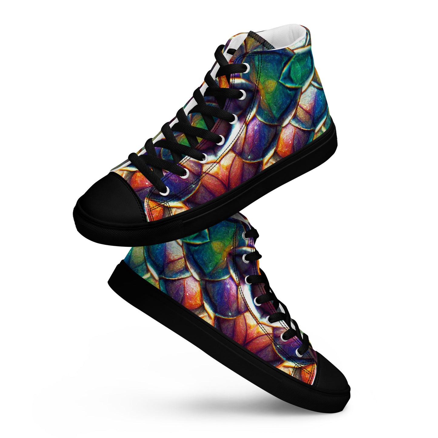 Margonithia, the Glittering Rainbow Sovereign Men’s high top canvas shoes