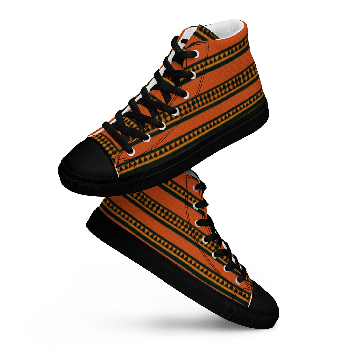 Timbuktu Tangerine Tapestry Men’s high top canvas shoes