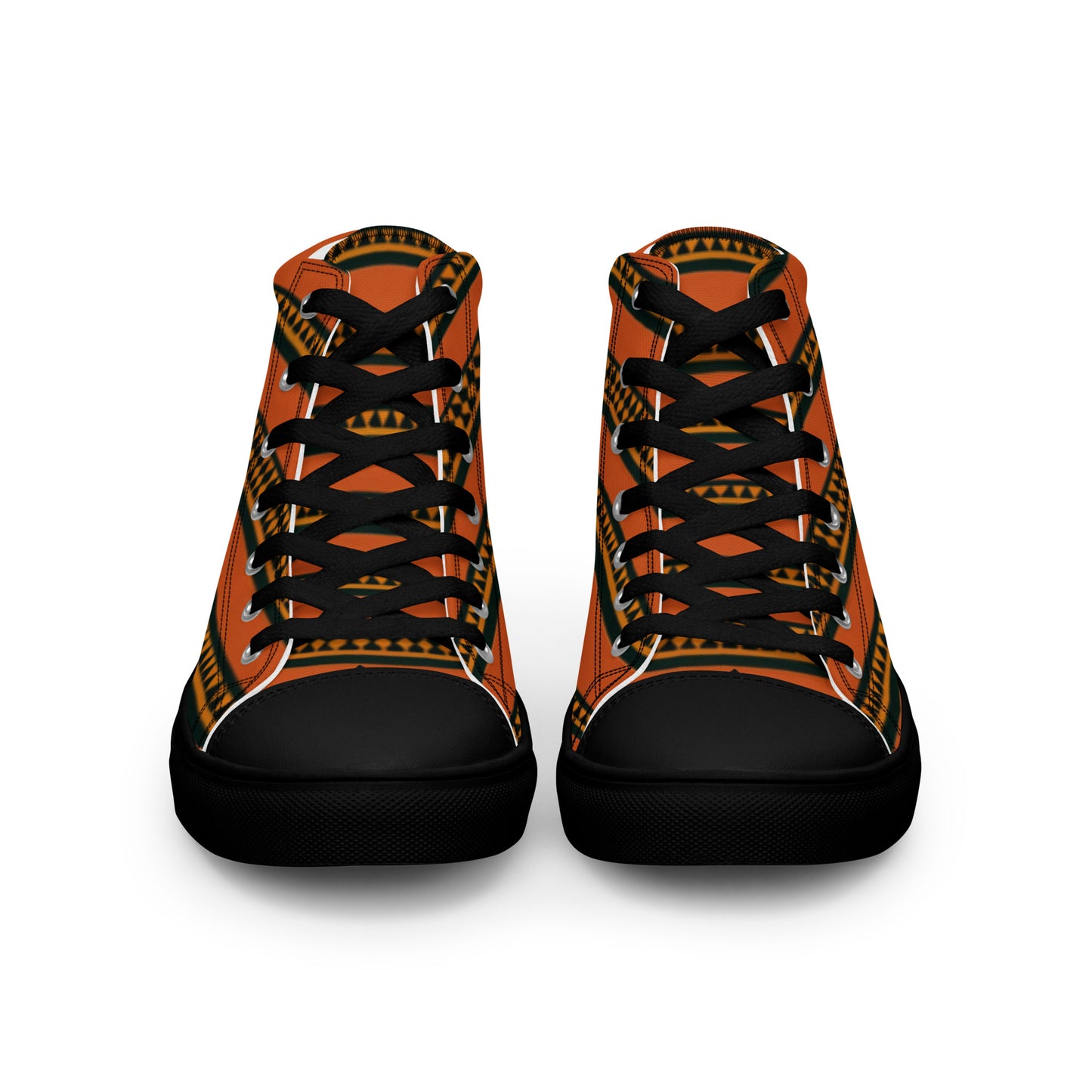 Timbuktu Tangerine Tapestry Men’s high top canvas shoes