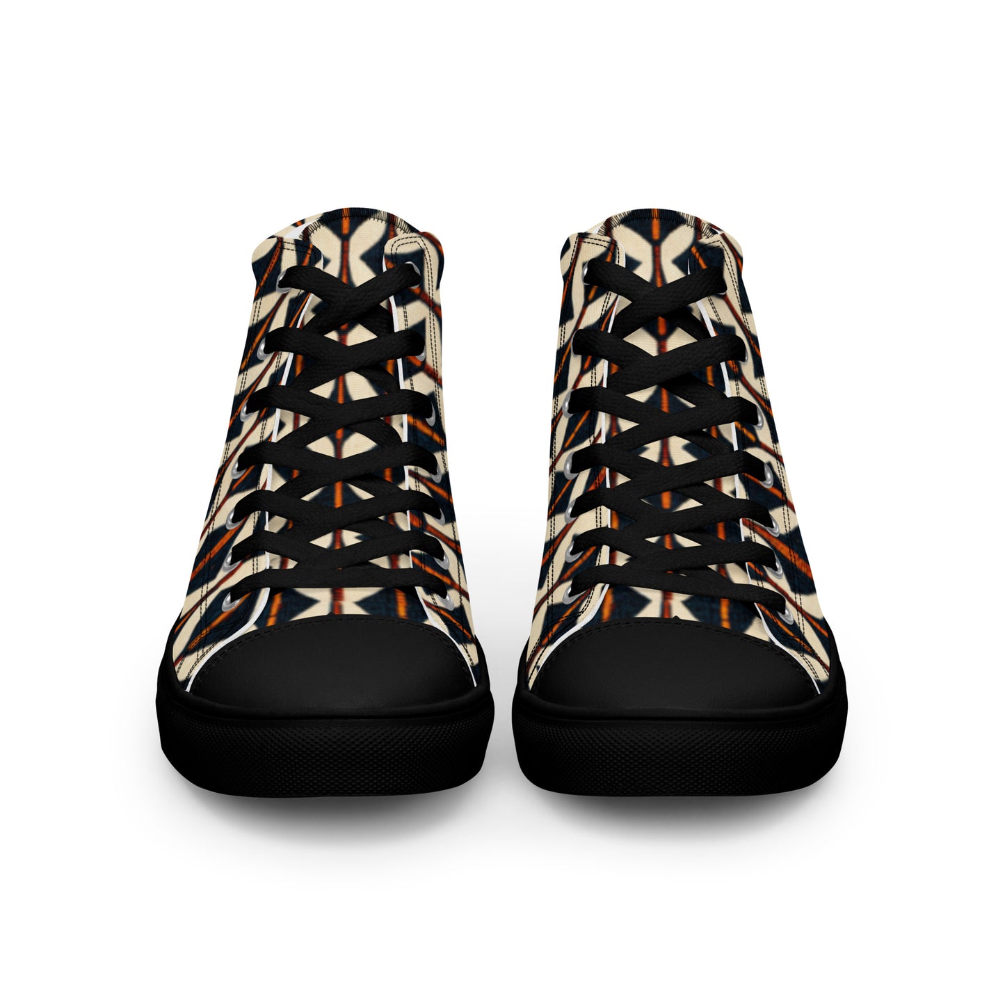 Tribal Tones In Harmony Men’s high top canvas shoes