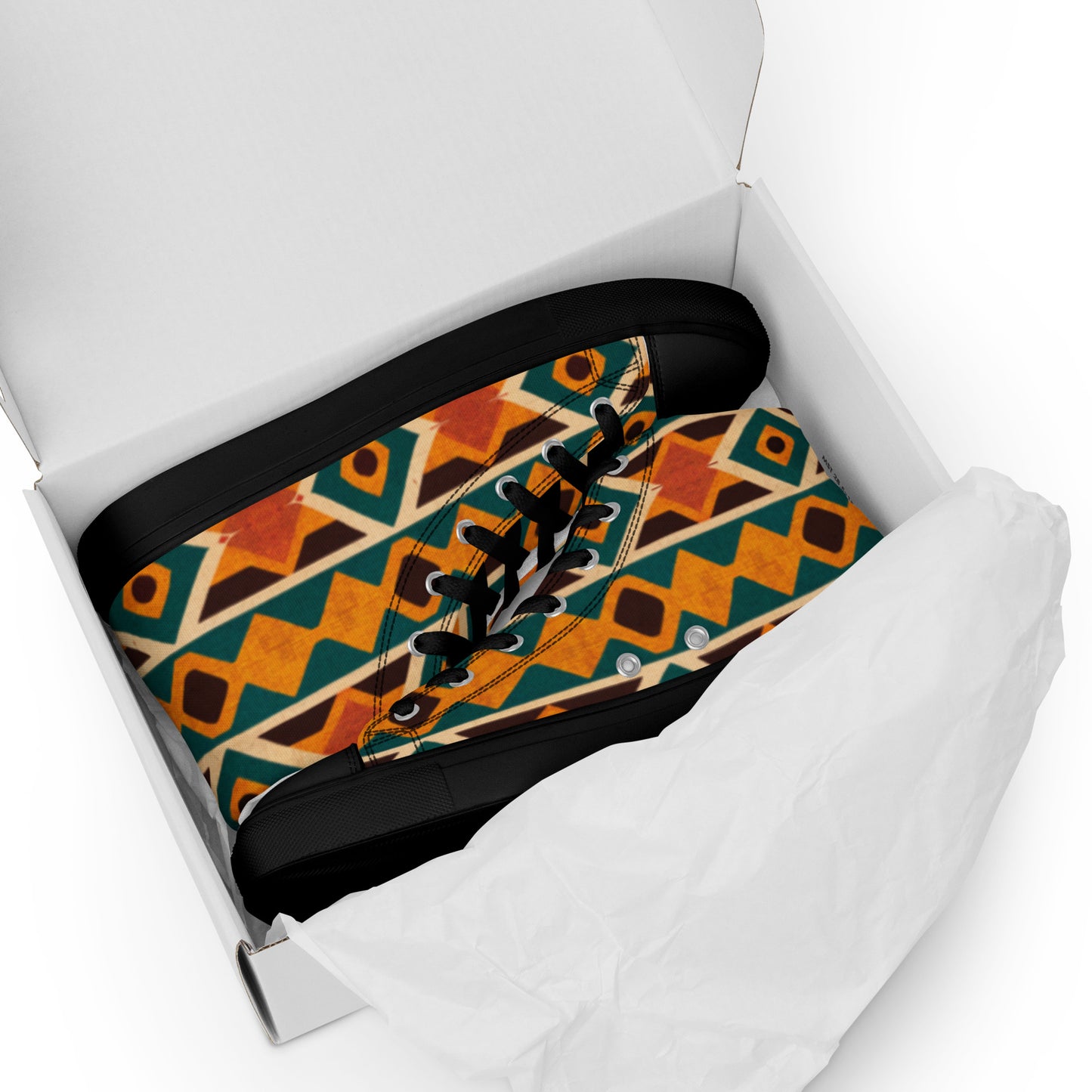 Tropical Diamond Tango Men’s high top canvas shoes